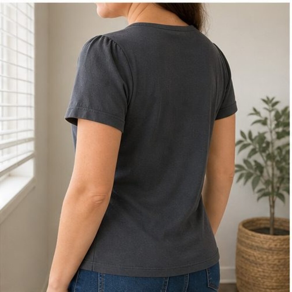 Charcoal Ruffle Blouse - Picture 3 of 6